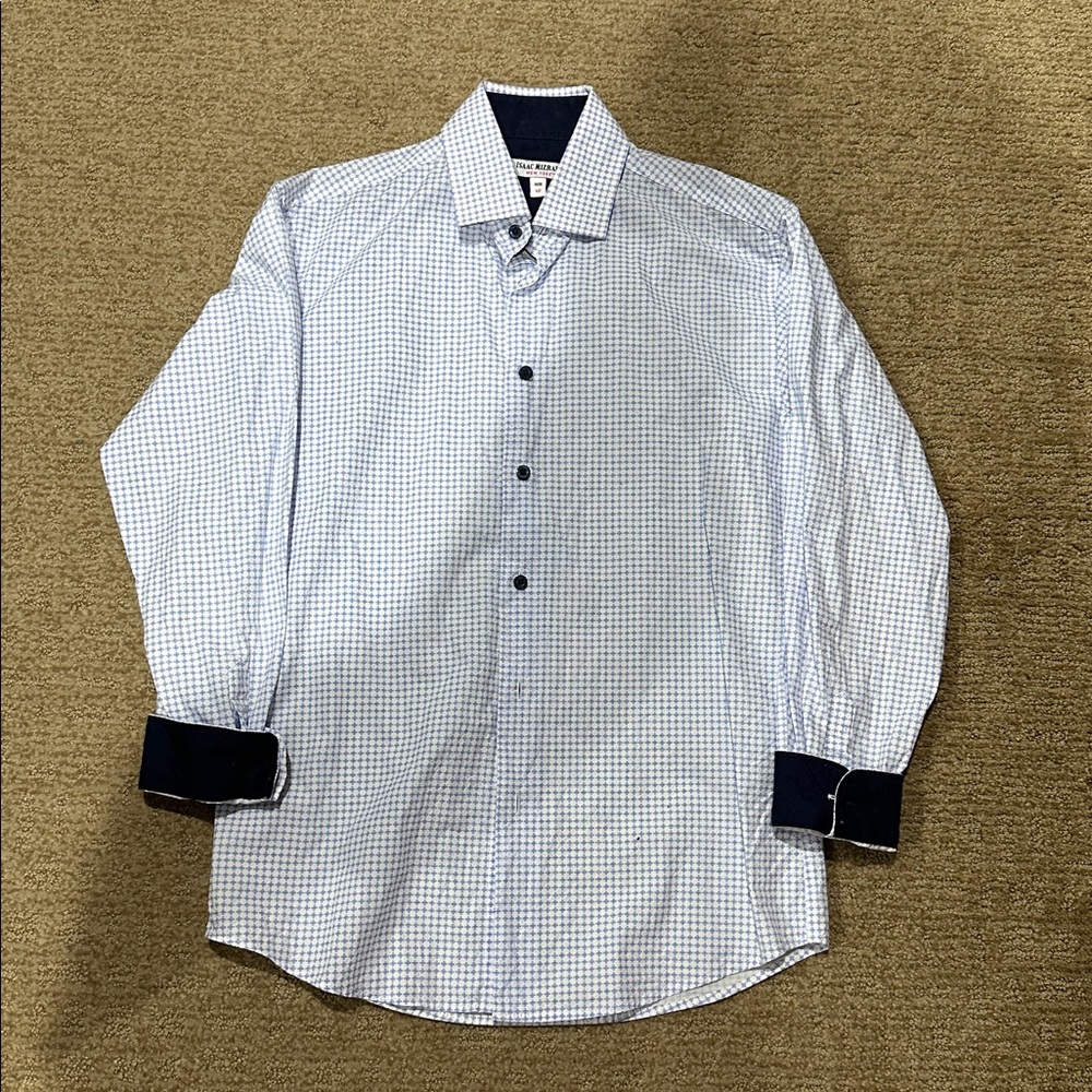 Isaac Mizrahi Blue Checkered Kids Button Down Shirt